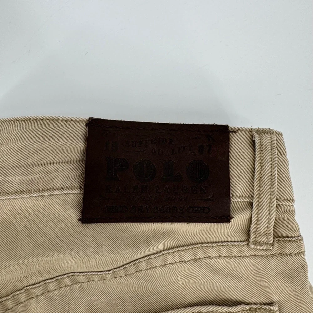 Polo Ralph Lauren Mens Tan Khaki Straight Leg Chino Pants 34x32 5-Pocket Cotton